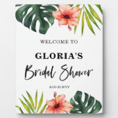 Tropical Leaves Bridal Shower  Welcome  Fotoplatte (Vorderseite)