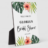 Tropical Leaves Bridal Shower  Welcome  Fotoplatte (Seite)