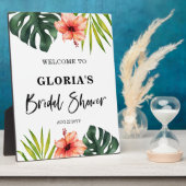 Tropical Leaves Bridal Shower  Welcome  Fotoplatte (Seite)