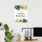 Tropical Leaves Bridal Shower  Welcome  Poster (Heimbüro)