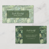 Tropical Leaves Business Card Visitenkarte (Vorne/Hinten)