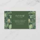 Tropical Leaves Business Card Visitenkarte (Rückseite)