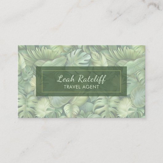 Tropical Leaves Business Card Visitenkarte (Vorderseite)