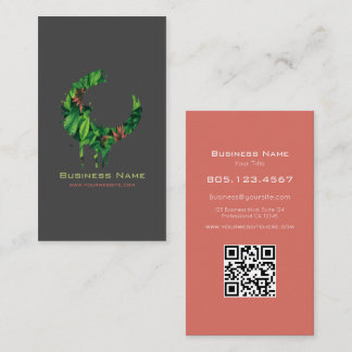 Tropical Leaves & Flowers Swirl | Modern Custom Visitenkarte