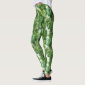 Tropical Leaves Green Botanical Pattern Leggings (Links)