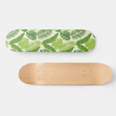 Tropical Leaves & Monstera Seamless Pattern Skateboard (Horizontal)