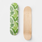 Tropical Leaves & Monstera Seamless Pattern Skateboard (Vorderseite)
