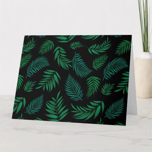 Tropical Leaves Pattern 2 Dankeskarte (Vorderseite)