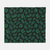 Tropical Leaves Pattern 2 Fleecedecke (Vorderseite (Horizontal))