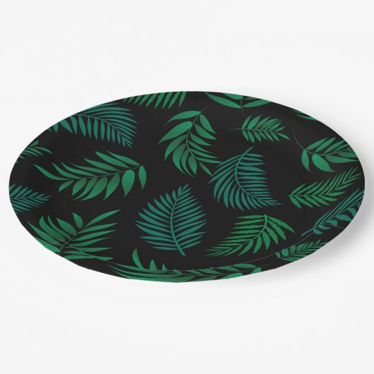 Tropical Leaves Pattern 2 Pappteller (Schrägansicht)