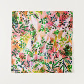Tropical leaves pattern repeating. Artistic photo Wandteppich (Vorderseite (Horizontal))
