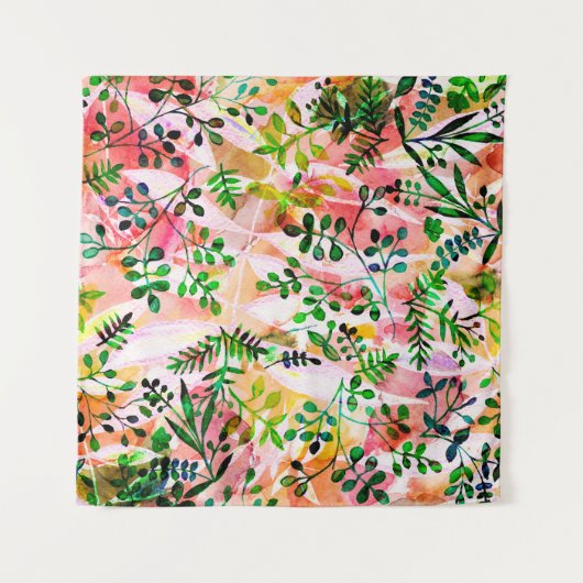Tropical leaves pattern repeating. Artistic photo Wandteppich (Vorderseite)