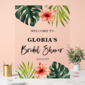 Tropical Leaves Wedding  Welcome  Acrylschild (Hochzeit)