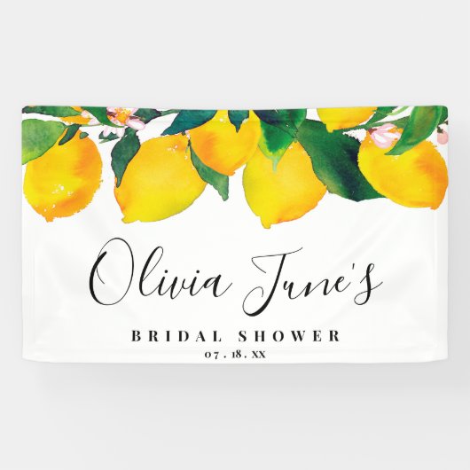 Tropical Lemon Brautparty Banner (Horizontal)