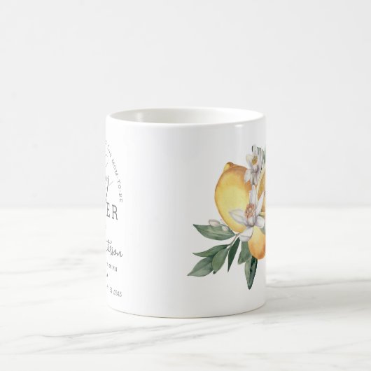 Tropical Lemon Citrus Baby Dusche Wasserfarbe Kaffeetasse (Mittel)