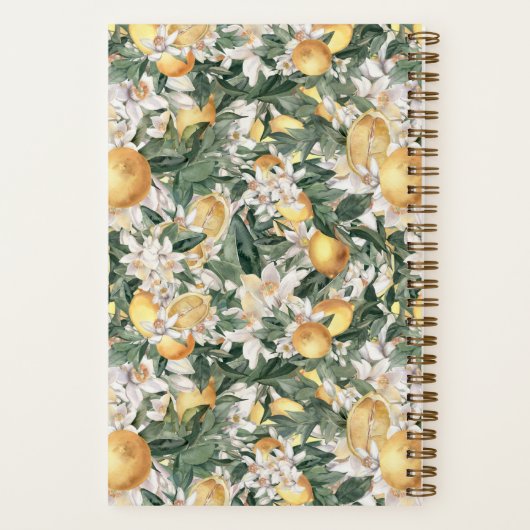 Tropical Lemon Citrus Baby Dusche Wasserfarbe Notizblock (Rückseite)