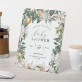 Tropical Lemon Citrus Baby Dusche Wasserfarbenpede Sockelschild (In SItu)