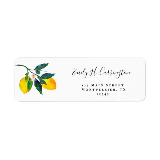 Tropical Lemon Return Address Label (Vorne)