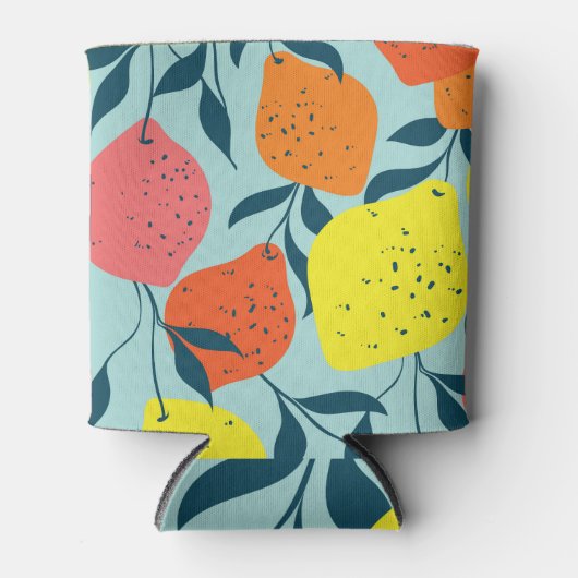 Tropical Lemons Green Illustration Dosenkühler (Vorderseite)