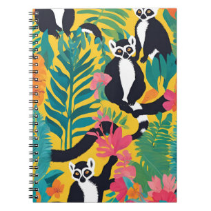 Tropical Lemur Notebook - Vibranntes Dschungelerle Notizblock