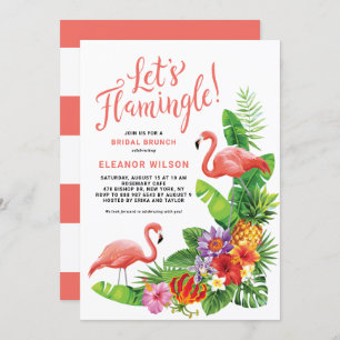 Tropical Let's Flamingle Blumen Bridal Brunch Einladung