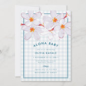 Tropical Light Blue Floral Aloha Baby Boy Dusche (Vorderseite)