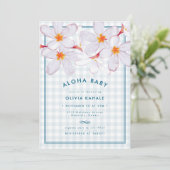 Tropical Light Blue Floral Aloha Baby Boy Dusche (Stehend Vorderseite)