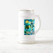 Tropical Lighthouse Coastal Nautical Personalisier Bierglas (VorderseiteRechts)