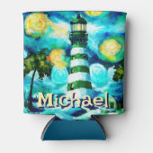 Tropical Lighthouse Coastal Nautical Personalisier Dosenkühler (Vorderseite)