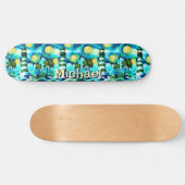 Tropical Lighthouse Coastal Nautical Personalisier Skateboard (Horizontal)