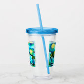 Tropical Lighthouse & Palm Trees Green Blue Aquama Acryltrinkbecher (Links)