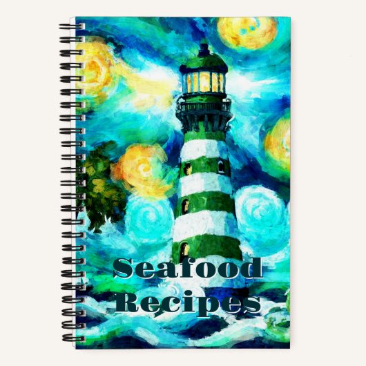 Tropical Lighthouse & Palm Trees Green Blue Aquama Notizblock (Vorderseite)