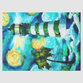 Tropical Lighthouse & Palmen Decoupage Seidenpapier