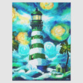 Tropical Lighthouse & Palmen Decoupage Seidenpapier (Vorderseite)