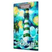 Tropical Lighthouse & Palmen Personalisiert Klemmbrett (Links)