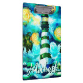 Tropical Lighthouse & Palmen Personalisiert Klemmbrett (Rechts)