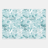 Tropical Lila Blue Cream Floral Blätter Geburtstag (Vorderseite 2)