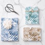 Tropical Lila Blue Cream Floral Blätter Geburtstag<br><div class="desc">Tropical Lila Blue Cream Floral Blätter Geburtstag</div>