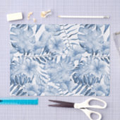 Tropical Lila Blue Floral Blätter Brautparty Seidenpapier (Handwerk)