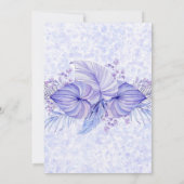 Tropical Lila Blue Palm Blätter Hochzeit Einladung (Rückseite)