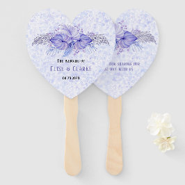 Tropical Lila Blue Palm Blätter Hochzeit Fächer