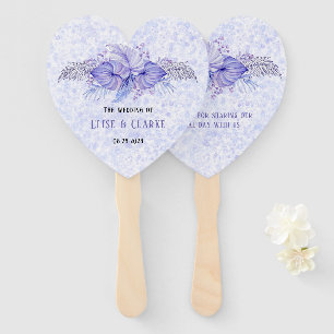 Tropical Lila Blue Palm Blätter Hochzeit Fächer