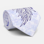 Tropical Lila Blue Palm Blätter Trauzeugen Krawatte (Gerollt)