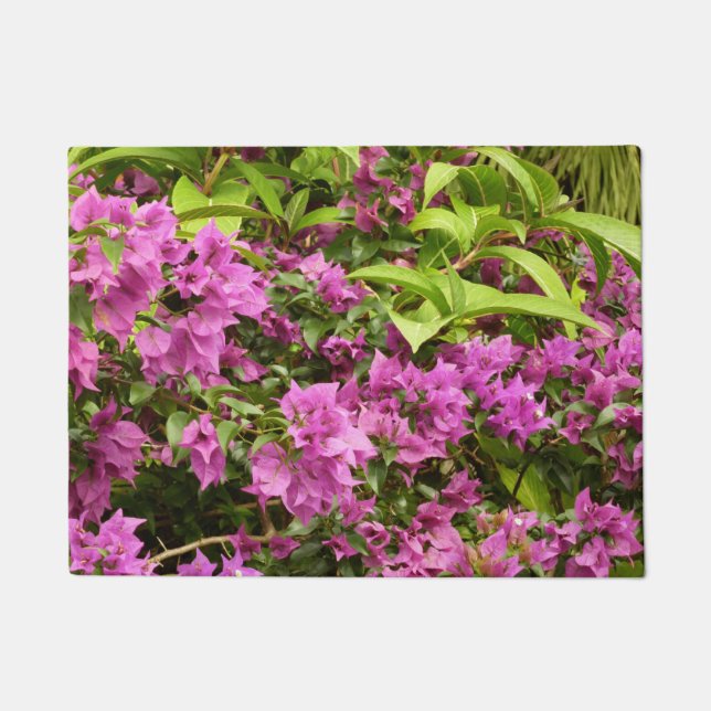 Tropical Lila Bougainvillea Floral Fußmatte (Vorderseite)