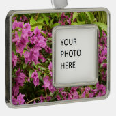 Tropical Lila Bougainvillea Floral Rahmen-Ornament Silber (Rechts)