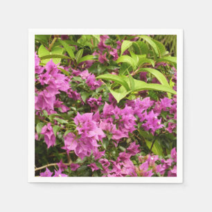 Tropical Lila Bougainvillea Floral Serviette