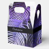 Tropical Lila Palm Blätter Gable Favor Box Geschenkschachtel (Geöffnet)