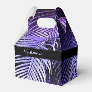Tropical Lila Palm Blätter Gable Favor Box Geschenkschachtel
