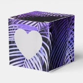 Tropical Lila Palm Blätter Herz Bevorzugung Box Geschenkschachtel (Vorderseite)