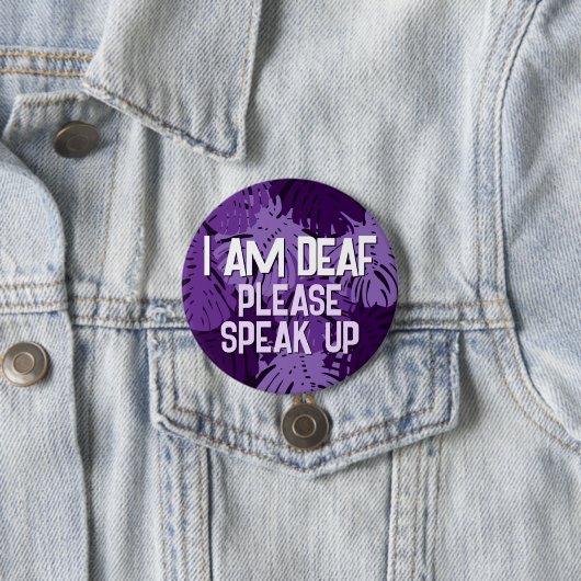 Tropical Lila Palm Blätter Ich bin tot Button (Beispiel)